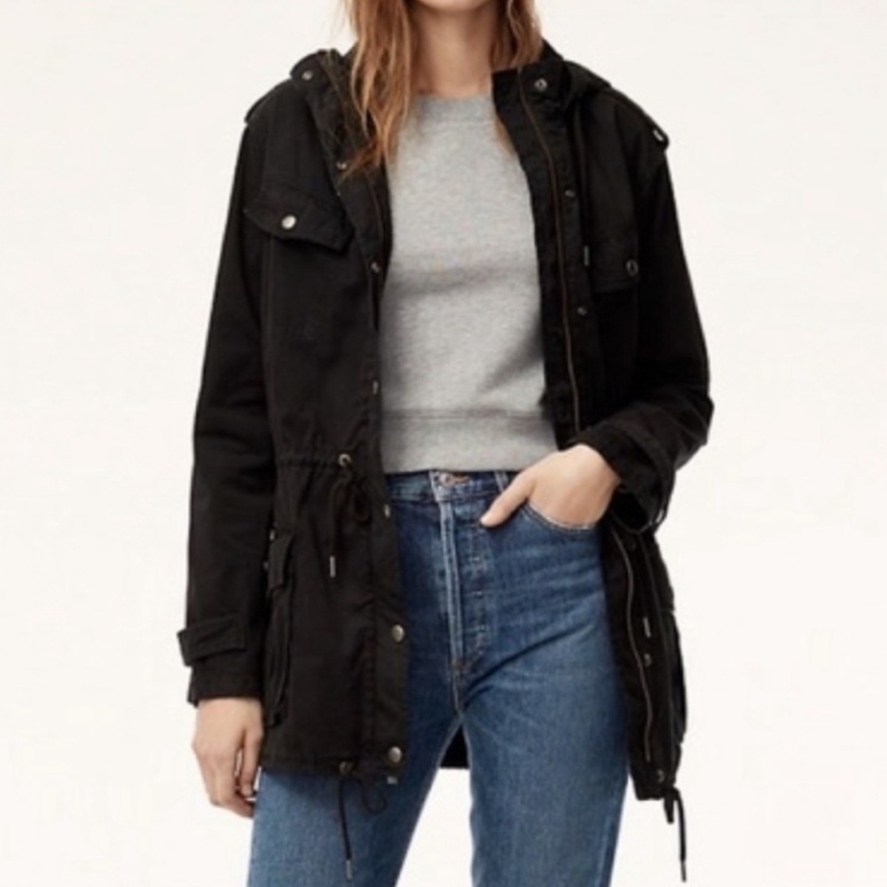 Aritzia Talula Trooper Jacket Black Coat